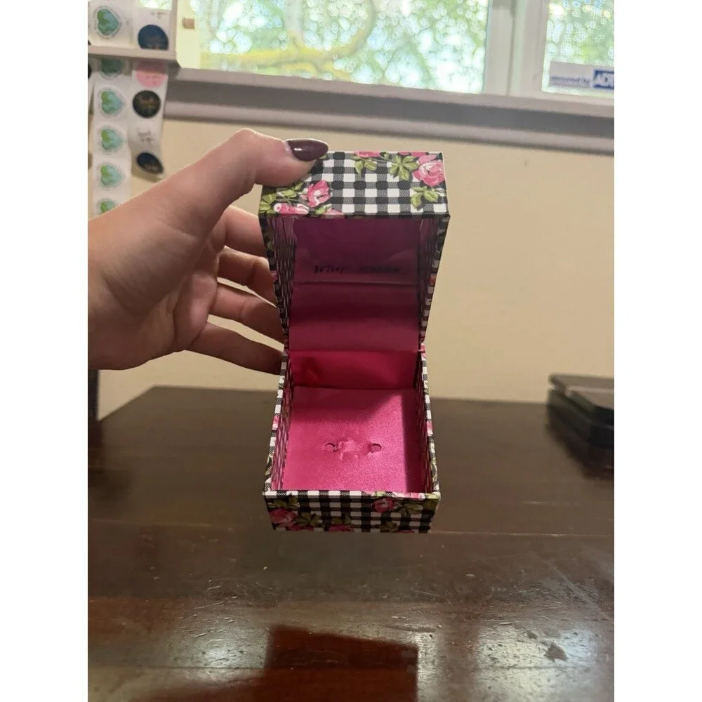 Empty Betsey Johnson Ring Watch Jewelry Box Floral & Pink